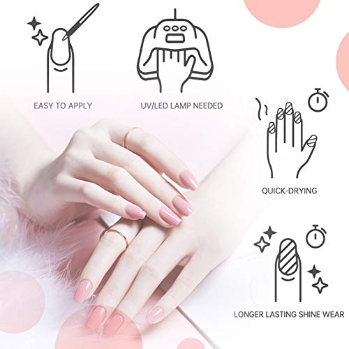 Esmaltes Semipermanentes 23 color Soak Off Gel Nail Polish Set + Capa Base + Capa Superior + Capa Superior Mate Juego de Esmalte de Gel de Manicura Geles(Type 2)