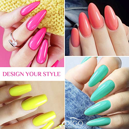 Esmaltes Semipermanentes, Kastiny 8PCS Dulces de Verano Colección Pintauñas Semipermanente con Base, Capa Superior Brillante, Uñas Gel UV LED para Verano Viaje y Carnaval