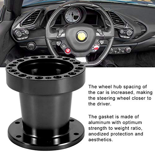 Espaciador de dirección 2 colores espaciador de volante de 3 pulgadas Universal coche volante Hub boss kit spacer aftermarket volante hub de dirección(Negro)