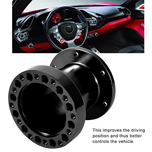 Espaciador de dirección 2 colores espaciador de volante de 3 pulgadas Universal coche volante Hub boss kit spacer aftermarket volante hub de dirección(Negro)
