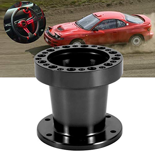 Espaciador de dirección 2 colores espaciador de volante de 3 pulgadas Universal coche volante Hub boss kit spacer aftermarket volante hub de dirección(Negro)