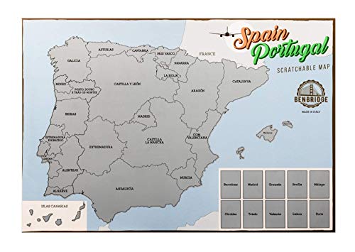 ESPAÑA by Benbridge - Mapa de España para Rascar - ¡Rasca los lugares a los que viajes!