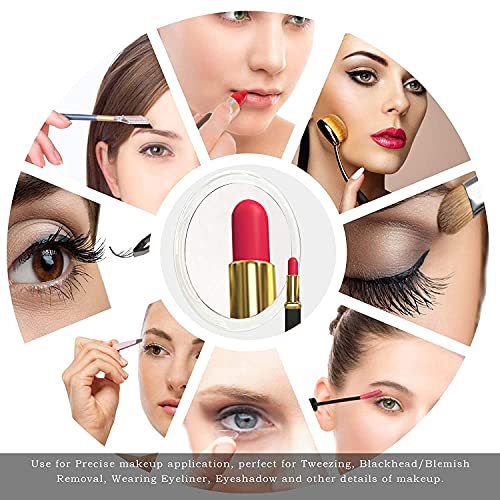 Espejo de aumento 20X con tres ventosas, uso para aplicación de maquillaje, pinzas y eliminación de puntos negros/imperfecciones,12.5cm,Transparente
