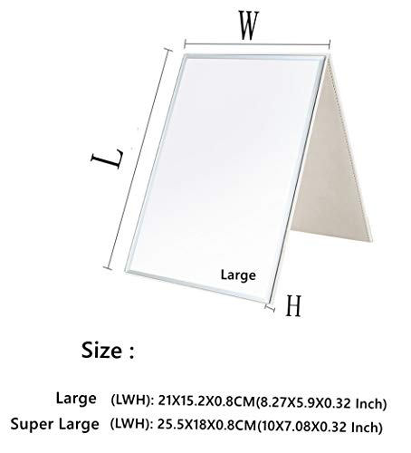 Espejo Zcooooool Espejo Grande portátil Super HD Espejo de Maquillaje Espejo de múltiples Soportes Ángulo de Mano Libre / de Mano / Espejo Plegable de Mesa