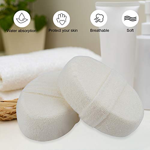 Esponja de lufa natural, 2 piezas, suave exfoliante para la ducha, esponja de lufa para eliminar la piel muerta (blanco)