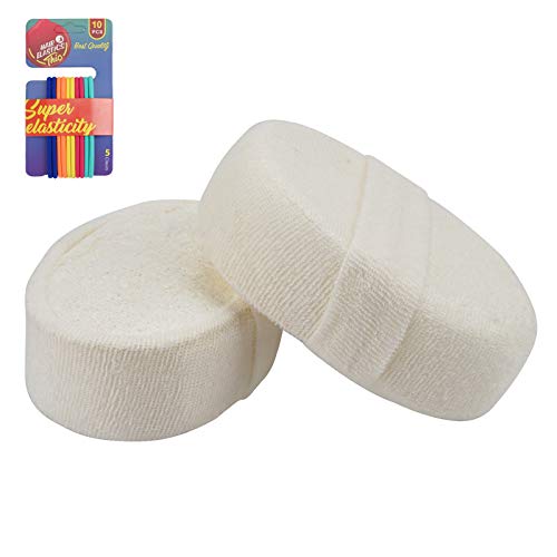 Esponja de lufa natural, 2 piezas, suave exfoliante para la ducha, esponja de lufa para eliminar la piel muerta (blanco)