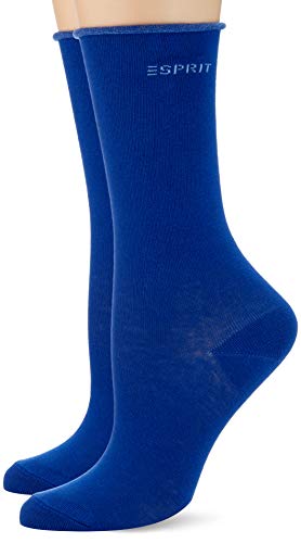 Esprit Basic Pure 2-Pack W SO Calcetines, Azul (Deep Blue 6046), 35-38 (Pack de 2) para Mujer