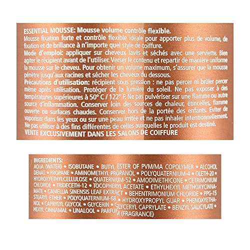 Espuma de volumen de fijación flexible, espuma de volumen con fijación flexible, Essential Mousse Kin Cosmetics