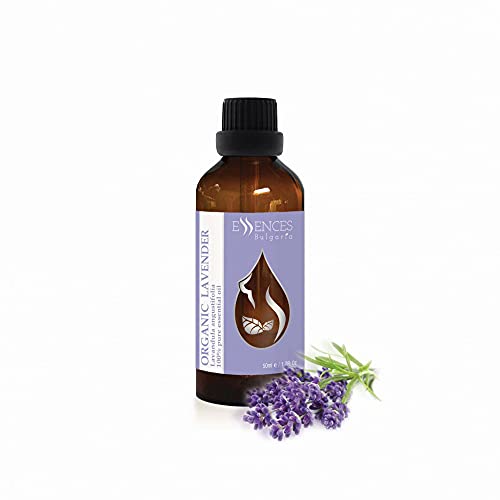 Essences Bulgaria Aceite Esencial de Lavanda Orgánica 50ml, 100% Natural, Máxima Calidad de Nuestra Propia Empresa familiar, Para Sus Propios Cosméticos, Lociones etc.