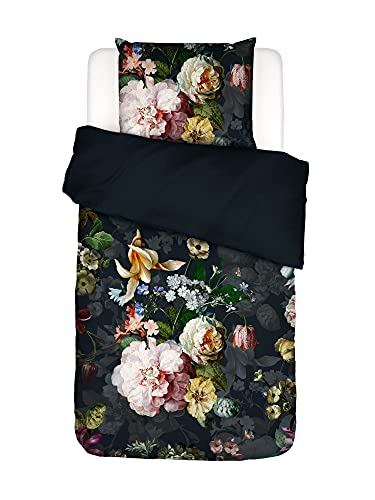 ESSENZA Fleurel - Juego de Cama (135 x 200 cm y 80 x 80 cm), diseño de Flores, Color Azul