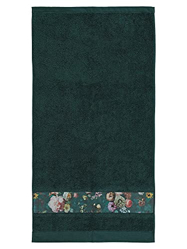 ESSENZA Toalla Fleur Flores Peonías Tulipanes Algodón Verde Oscuro 60x110 cm