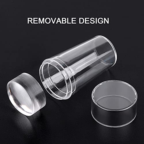 Estampador para Uñas Con Raspador, Sello de Silicona para Una Manicura Francesa en Unos Instantes,Kit Estampado uñas Silicona Transparente Raspador