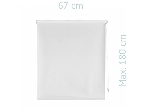 Estor Enrollable 67X180 Crudo Opaco Easy Fix, Fácil Montaje Mediante Pinzas a Marco Ventana o Adhesivo Purline