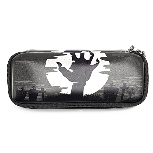 Estuche de lápices de mano Zombie de Halloween para suministros escolares con cierre seguro de cremallera