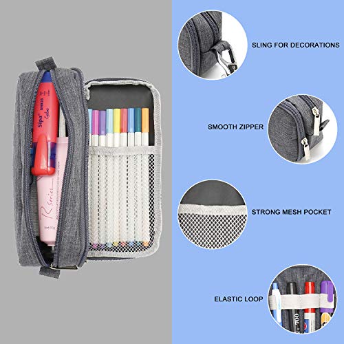 Estuche de lápices Kasimir Estuches escolares Bolsa de lápiz Gran Capacidad Estuche Organizador Portalapices Neceser Maquillaje,Papelería de Oficina,útiles Escolares,Organizador Maquillaje Gris