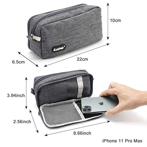 Estuche de lápices Kasimir Estuches escolares Bolsa de lápiz Gran Capacidad Estuche Organizador Portalapices Neceser Maquillaje,Papelería de Oficina,útiles Escolares,Organizador Maquillaje Gris