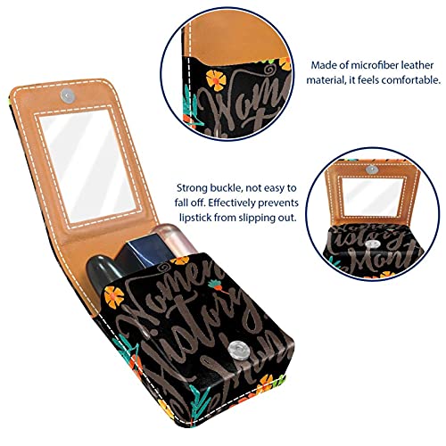 Estuche de lápiz Labial Estuche cosmético para Exterior Mini Bolso Soporte de Viaje portátil con Espejo Bolsa de Maquillaje Labial Historia de Las Mujeres Mess1