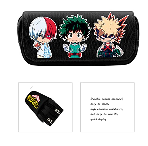Estuche para lápices de Anime, Estuche para lápices, Estuche para Anime, Estuche de Maquillaje de Gran Capacidad, Estuche para lápices de Lona con Cremallera