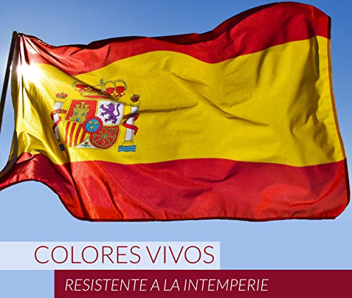 esvendio Bandera de España de Tela Fuerte (2pcs), Bandera Española Grande para Exterior 150x90 cm
