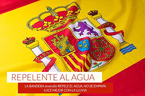 esvendio Bandera de España de Tela Fuerte (2pcs), Bandera Española Grande para Exterior 150x90 cm