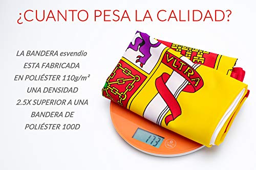 esvendio Bandera de España de Tela Fuerte (2pcs), Bandera Española Grande para Exterior 150x90 cm
