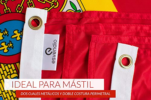 esvendio Bandera de España de Tela Fuerte (2pcs), Bandera Española Grande para Exterior 150x90 cm