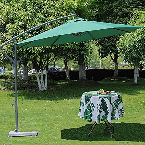 Eternal Beauty Mantel impermeable redondo de 132 cm para interiores y exteriores, con agujero para sombrilla y cremallera para patio, jardín, fiesta y barbacoa., Hoja de palma, 60"Round