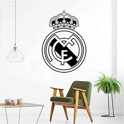 Etiqueta de la pared 79Cm * 57C ​​m Fútbol Real Madrid Logo Etiqueta de la pared Sala de estar Dormitorio Decoración Tatuajes de pared