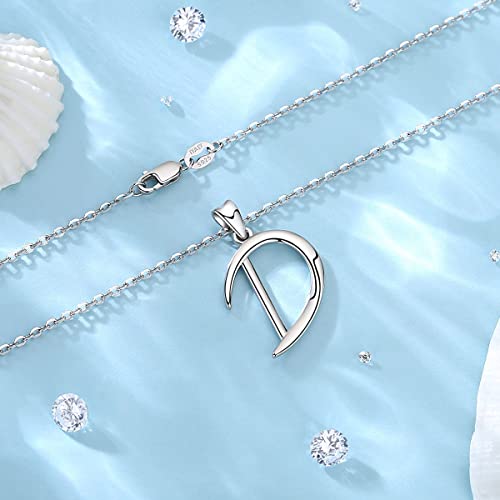 EUDORA Harmony Ball Collares Mujer Colgantes Iniciales Letras D Plata de ley 925 26 Alfabeto Inicial Nombre Cadena Collar Joyería Muchacha, Regalos Originales para Mujer Hermana Madre Abuela, 45,7cm