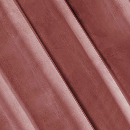 Eurofirany Cortina Ria Velvet de Terciopelo Rosa Oscuro, 1 Unidad, Suave, 10 Ojales, Elegante,, glamuroso, Dormitorio, salón, salón, Color Rosa Oscuro, 140 x 250 cm