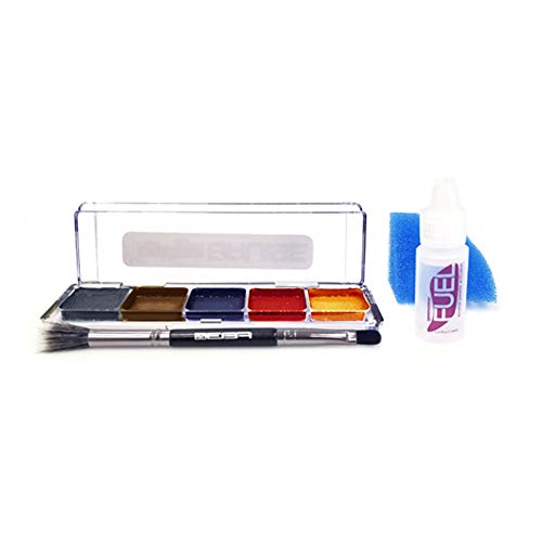 European Body Art Encore SLIM Alcohol Palette - Edición de tatuaje, paleta de maquillaje activada con alcohol de 5 colores