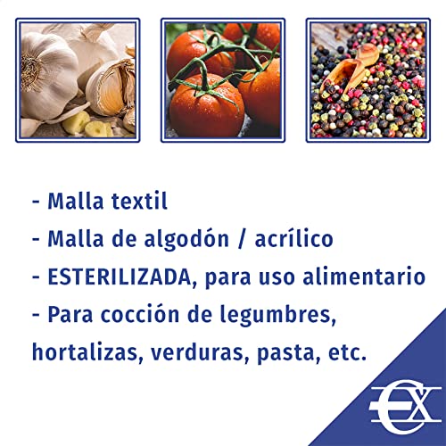 EUROXANTY® Malla de Cocción | Bolsa para Legumbres | Red de Cocinar Garbanzos | 3 Unidades de 0,5 Kg