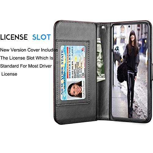 Eutekcoo - Funda para Samsung S20 Ultra (piel sintética, ranuras para tarjetas de crédito y tarjetas), color negro