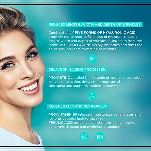 Eveline Cosmetics Hyaluron Clinic B5 Crema Rellenadora de Arrugas Nutritiva de Día y de Noche - 50 ml
