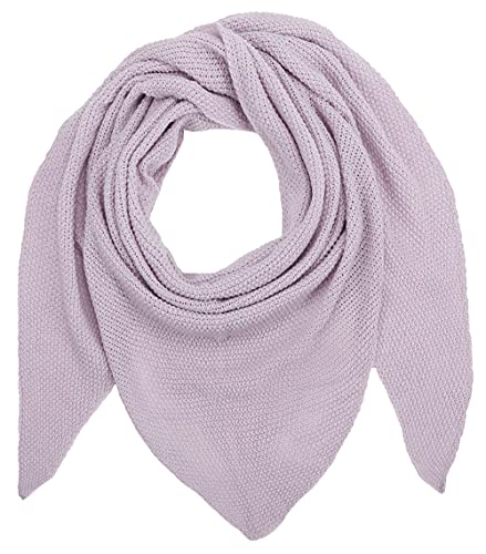 Ever Bloom Bufanda de punto para mujer, triangular, suave, de punto, ligera, para mujeres y niñas, larga, monocolor, 195 x 80 cm, Color lila claro., talla única