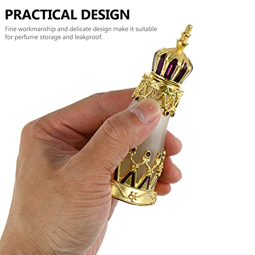 EXCEART Botellas de Perfume Egipcio 30ML Botella de Perfume de Vidrio Recargable Vacía Vintage Decoración Egipcio para Perfumes Aceites Esenciales Dorados