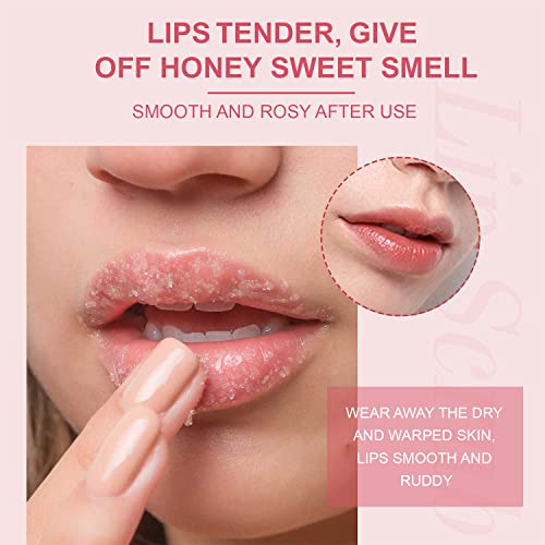 Exfoliante para Labio, Exfoliantes e Hidratantes para Labios Exfoliante labial para Eliminar Piel Muerta, Desvanece Líneas de Labios, Llumina Color de Los Labios (Durazno)