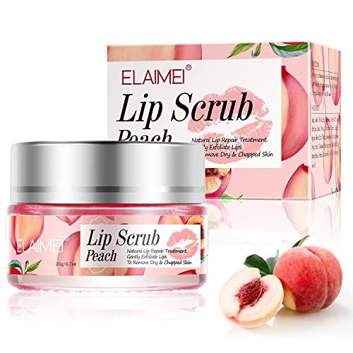 Exfoliante para Labio, Exfoliantes e Hidratantes para Labios Exfoliante labial para Eliminar Piel Muerta, Desvanece Líneas de Labios, Llumina Color de Los Labios (Durazno)