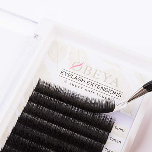 Extensión de Pestañas Postizas Individuales Natural Pestañas Falsas de Seda C Curl Espesor 0,20 mm Longitud Mezclada 8-15 mm para Salón Profesional Maquillaje por Obeya