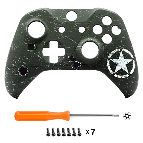 eXtremeRate Carcasa para Xbox One Funda Delantera Carcasa Frontal Kit de reemplazo Tacto Suave Placa Frontal para Mando Controlador de Xbox One X Xbox One S-Modelo 1708(Verde Oscuro)