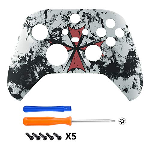 eXtremeRate Carcasa para Xbox Series X S Mando Protector Tacto Suave Placa Frontal Funda Delantera Reemplazo Kit Cubierta Cover Shell para Xbox Series S X Control-No Incluye Mando(Resident Evil)