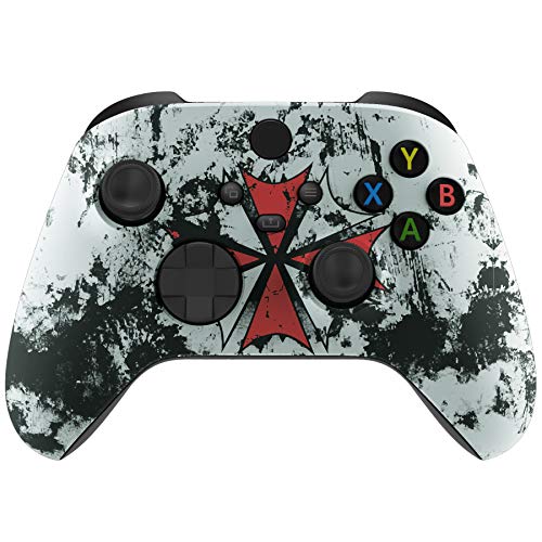 eXtremeRate Carcasa para Xbox Series X S Mando Protector Tacto Suave Placa Frontal Funda Delantera Reemplazo Kit Cubierta Cover Shell para Xbox Series S X Control-No Incluye Mando(Resident Evil)