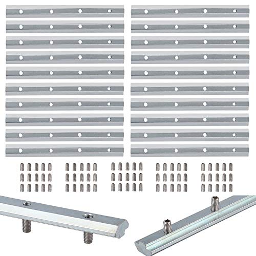 EyPiNS Perfil de Extrusión de Aluminio Recto, 20PCS Conector de Sección 180 mm, Ranura en T, para Conector Hembra de 40 mm Perfil de 8 Perfiles