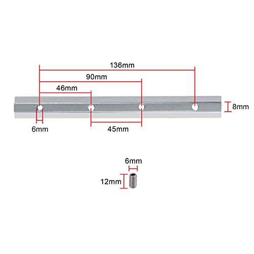 EyPiNS Perfil de Extrusión de Aluminio Recto, 20PCS Conector de Sección 180 mm, Ranura en T, para Conector Hembra de 40 mm Perfil de 8 Perfiles