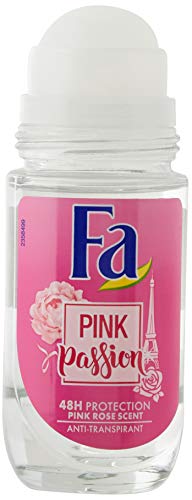 Fa - Desodorante Roll-On Pink Passion Anti-Transpirante Suave con la piel - 4 uds de 50 ml