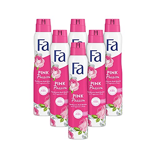 Fa - Desodorante Spray Pink Passion - 200ml (pack de 6) Total: 1200ml