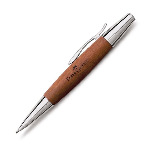 Faber Castell 138382 - Portaminas E-motion, con cuerpo en madera de peral, mina de 1.4 mm, graduación B, color marrón coñac + Minas para portaminas 1,4 mm (2 unidades)
