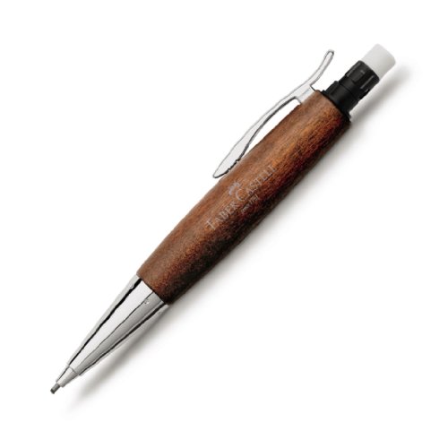 Faber Castell 138382 - Portaminas E-motion, con cuerpo en madera de peral, mina de 1.4 mm, graduación B, color marrón coñac + Minas para portaminas 1,4 mm (2 unidades)