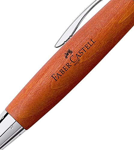 Faber-Castell Faber Castell 148382 Bolígrafo E-motion, con cuerpo en madera de peral, trazo B, color marrón coñac + Minas para portaminas 1,4 mm (2 unidades)