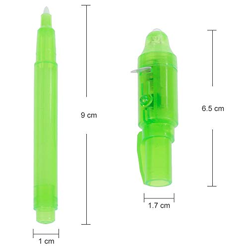 Faburo 12 Piezas Bolígrafo de Tinta Invisible, Lápiz Espía de Mensaje Secreto con Rotulador mágico de luz UV para fiestas, niños y mensaje secreto